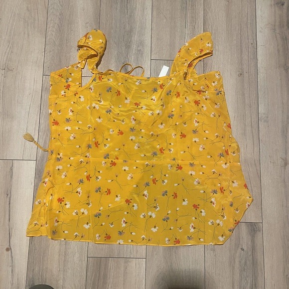 MADEWELL SIZE 14 Silk Wrap Cami Top in Painted Carnations J2992‎ - Picture 4 of 5